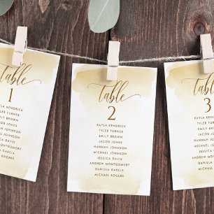 Golden Yellow, Seating Plan Cards with Guest Names