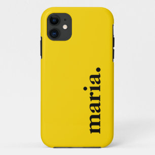 Golden Yellow Solid Colour Elegant Name  Case-Mate iPhone Case