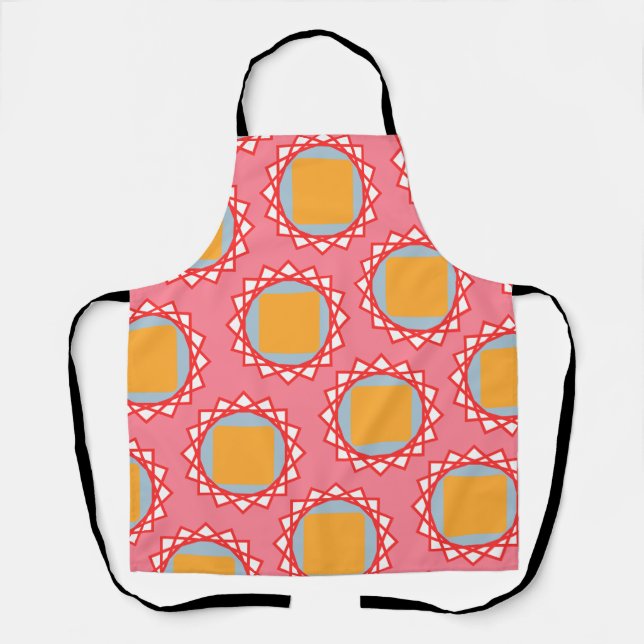 Golden Yellow Square All-Over Print Apron (Front)