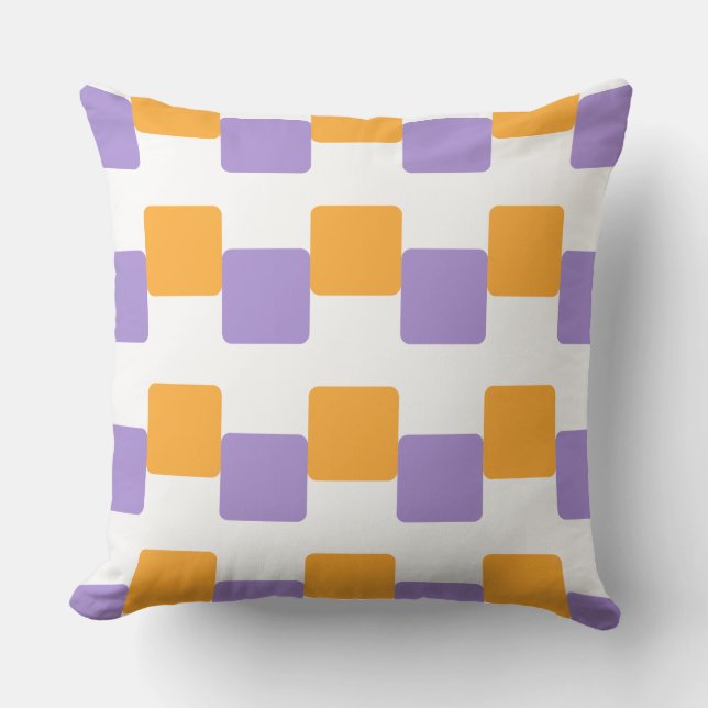 Golden Yellow Squares Cushion (Front)