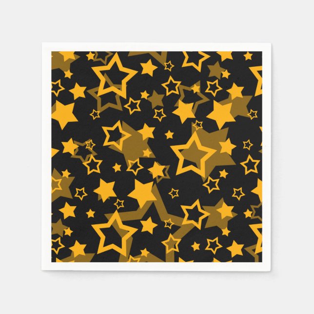 Golden Yellow Stars Glitter Design  Napkin (Front)