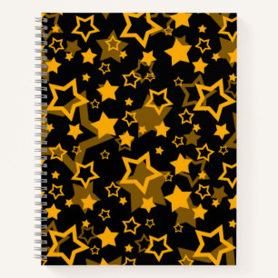 Golden Yellow Stars Glitter Design Notebook