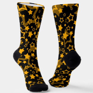 Golden Yellow Stars Glitter Design  Socks