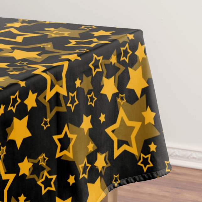 Golden Yellow Stars Glitter Design  Tablecloth (Creator Uploaded)