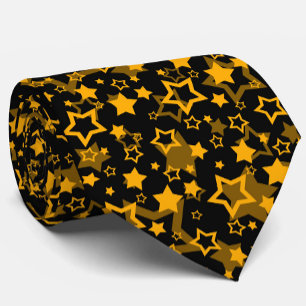 Golden Yellow Stars Glitter Design  Tie