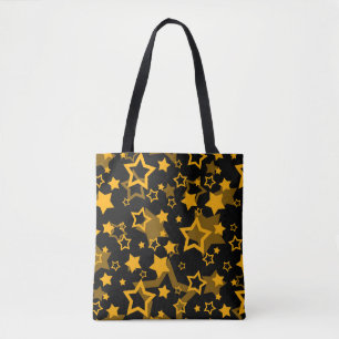 Golden Yellow Stars Glitter Design Tote Bag