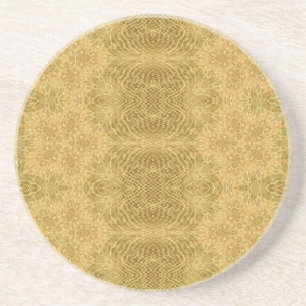 Golden yellow sun bright pattern  coaster