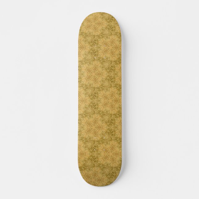 Golden yellow sun bright pattern  skateboard (Front)