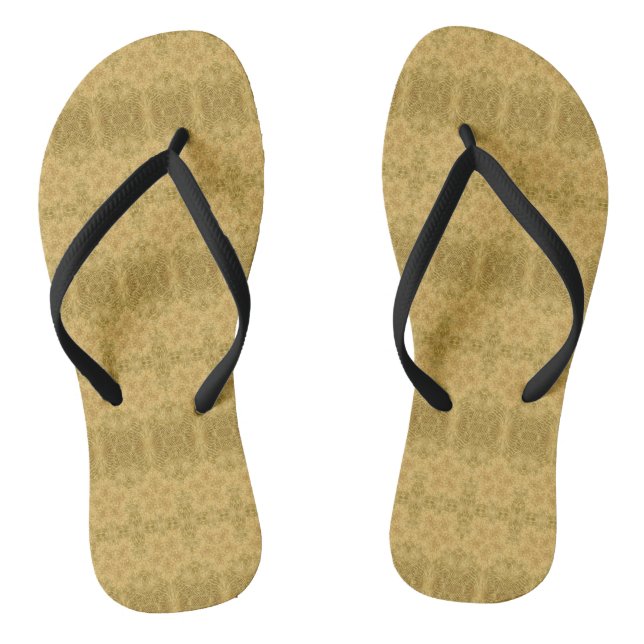 Golden yellow sun bright pattern summer jandals (Footbed)