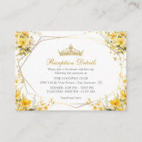 Golden Yellow Tiara Floral Butterflies Quinceañera