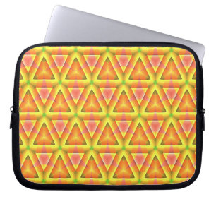 Golden Yellow Triangle Pattern Laptop Sleeve