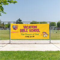 Golden Yellow Vacation Bible School Church Banner