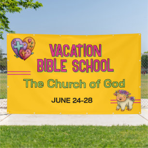 Golden Yellow Vacation Bible School Church Banner