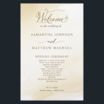 Golden Yellow Wash, Calligraphy Wedding Program<br><div class="desc">Elegant Wedding program with delicate golden yellow watercolor wash and beautiful modern hand written calligraphy in golden hues. Ability to make text changes and adjustments by selecting customise further. Front with wedding ceremony details, back with wedding party names and thank you message for your guests. NOTE: the text is not...</div>