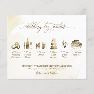 Golden Yellow Wedding Program and Timeline