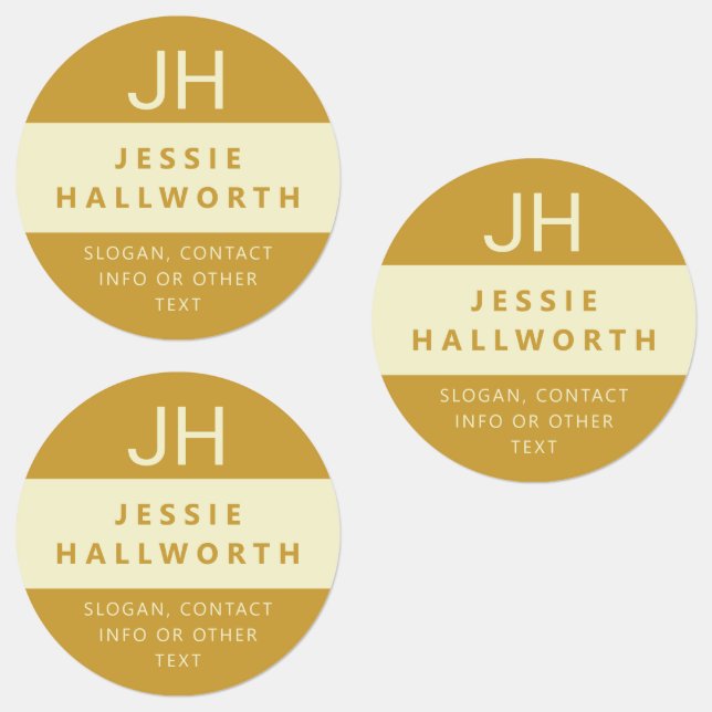Golden Yellows Stylish Modern Monogram Waterproof (Group)