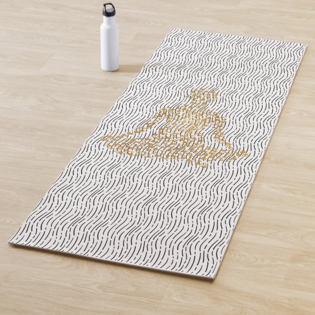 Golden Yoga Silhouettes in Yogi Shape Yoga Mat (In Situ)