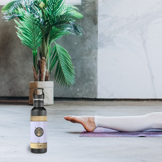 Golden yogi silhouette 710 ml water bottle (Creator Uploaded)