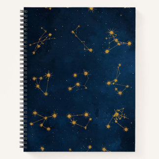 Golden Zodiac: The Night Sky in Your Hands Notebook