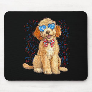 Goldendoodle 4th Of July Patriotic Golden Doodle D Mouse Pad