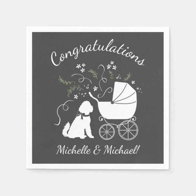 Goldendoodle Baby Shower Dog  Napkin (Front)