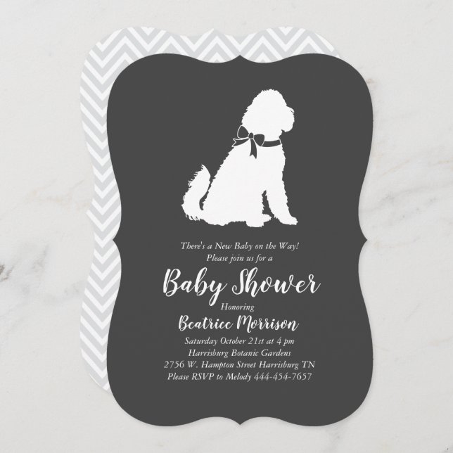 Goldendoodle Baby Shower Gender Neutral Invitation (Front/Back)