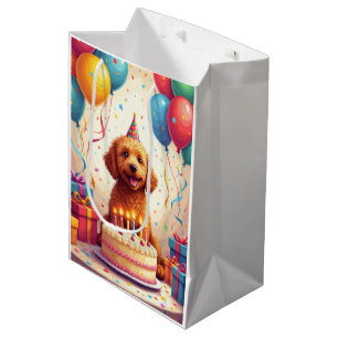 Goldendoodle Birthday Celebration Medium Gift Bag