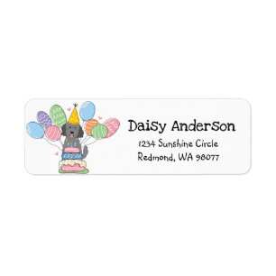 Goldendoodle Birthday Party Return Address Label