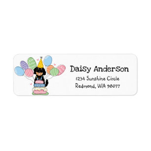 Goldendoodle Birthday Party Return Address Label