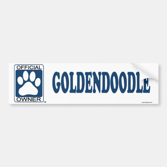 Goldendoodle Blue Bumper Sticker (Front)