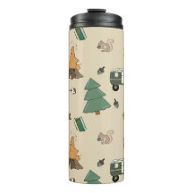 Goldendoodle Camping Adventure Thermal Tumbler