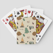 Goldendoodle Camping Playing Cards