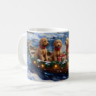 Goldendoodle Christmas Boat Holiday Coffee Mug