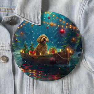Goldendoodle Christmas Festive Voyage 6 Cm Round Badge