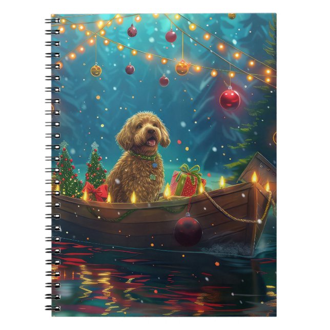 Goldendoodle Christmas Festive Voyage Notebook (Front)