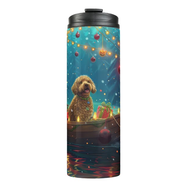 Goldendoodle Christmas Festive Voyage Thermal Tumbler (Front)