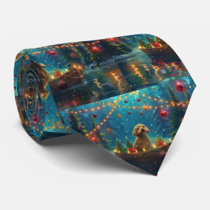 Goldendoodle Christmas Festive Voyage Tie