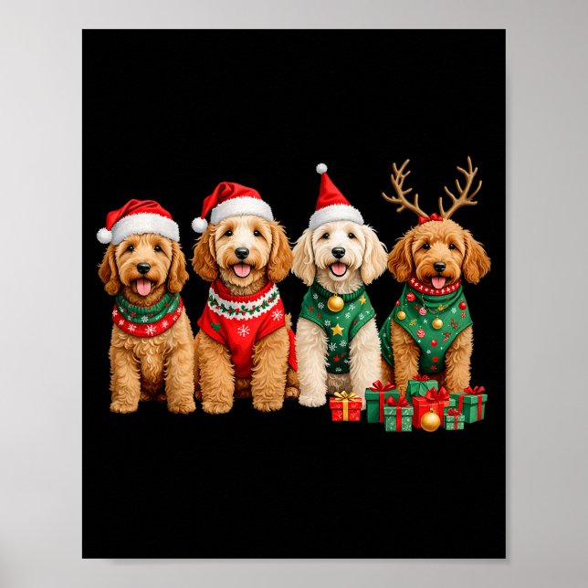 Goldendoodle Christmas Golden Doodle Pajamas For W Poster (Front)