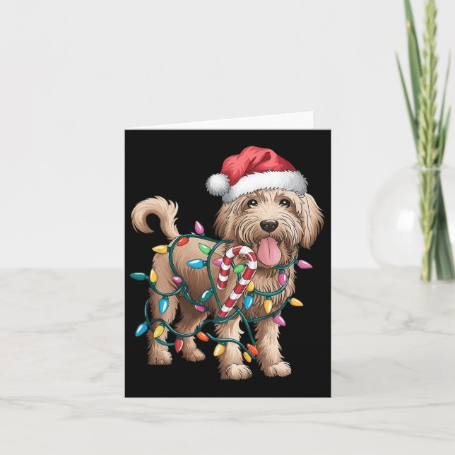 Goldendoodle Christmas Golden Doodle Pyjamas For W Card (Front)