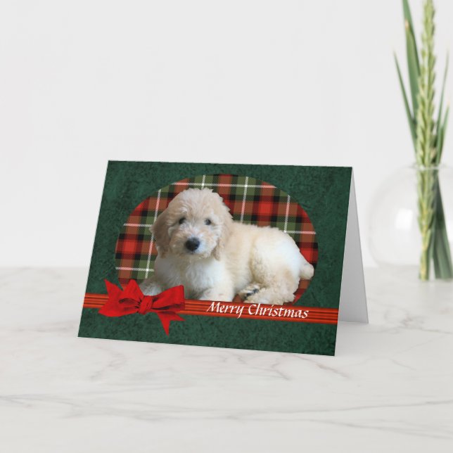 GoldenDoodle Christmas Holiday Customisable Card (Front)
