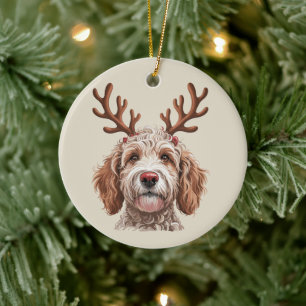 Goldendoodle Christmas Lover Dog Mom Gift Ceramic Tree Decoration