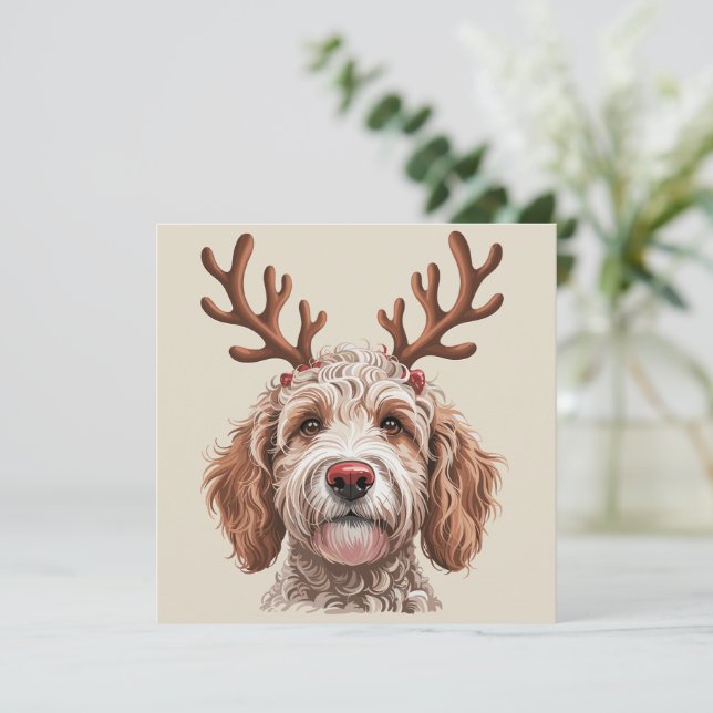 Goldendoodle Christmas Lover Dog Mum Gift Holiday Card (Standing Front)