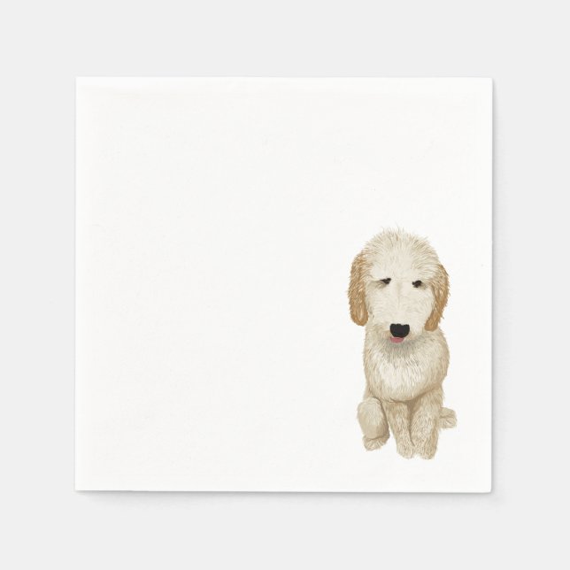 Goldendoodle Cocktail Napkin - Customisable (Front)