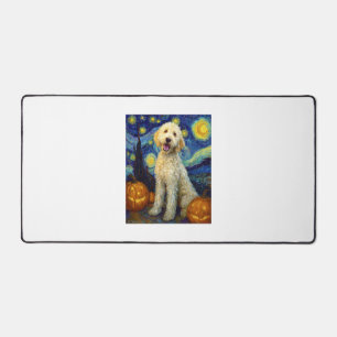 Goldendoodle Cute Dog Halloween Jack O Lantern Pum Desk Mat