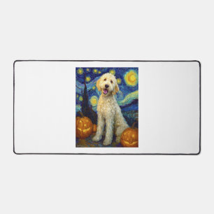 Goldendoodle Cute Dog Halloween Jack O Lantern Pum Desk Mat