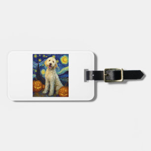 Goldendoodle Cute Dog Halloween Jack O Lantern Pum Luggage Tag