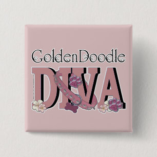 GoldenDoodle DIVA 15 Cm Square Badge