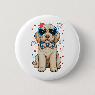 Goldendoodle Dog 250th Anniversary Patriotic 6 Cm Round Badge