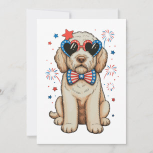 Goldendoodle Dog 250th Anniversary Patriotic Invitation