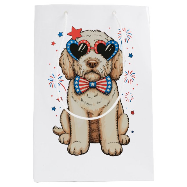 Goldendoodle Dog 250th Anniversary Patriotic Medium Gift Bag (Front)